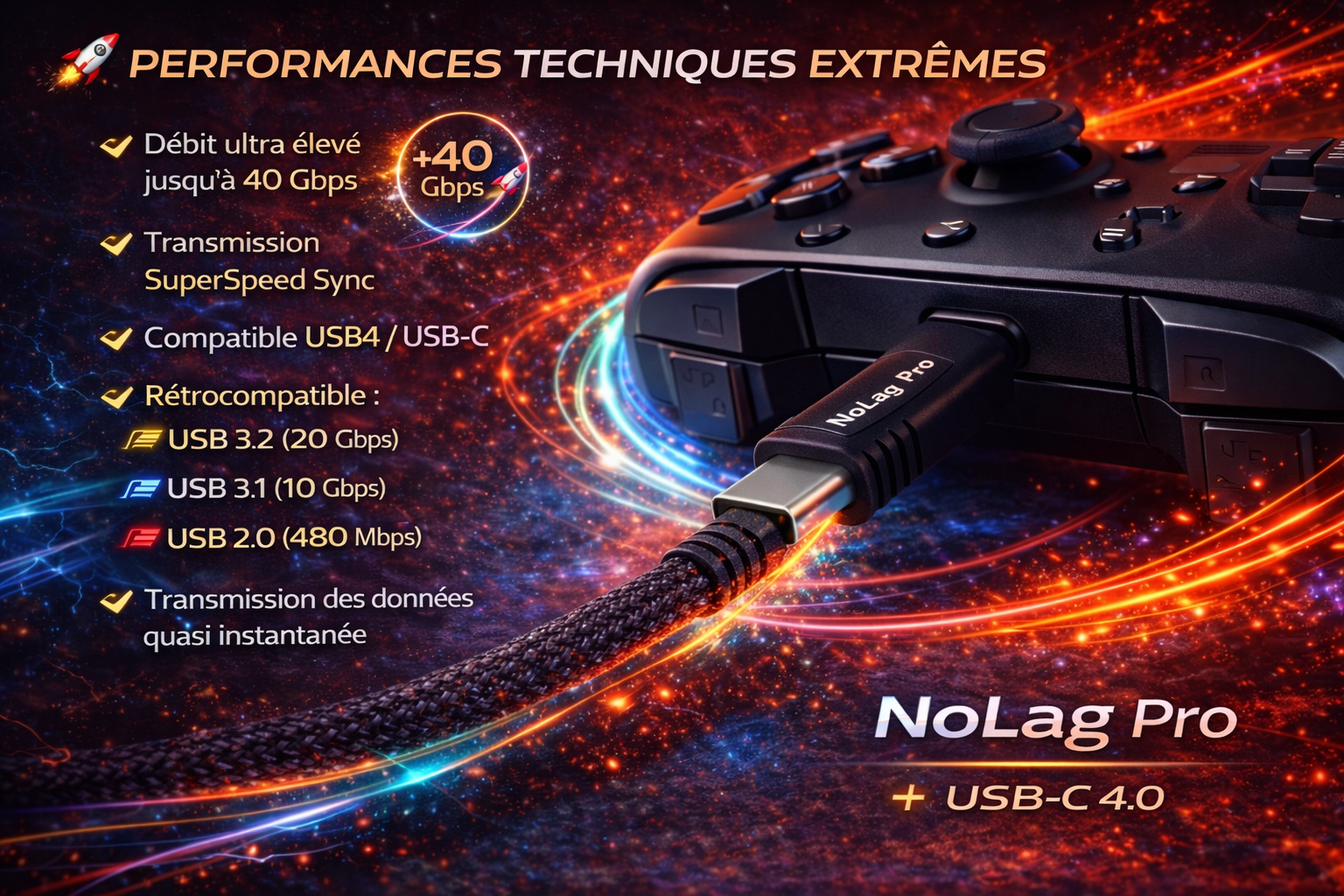 USB-C 4.0 NoLag Pro – Instantané